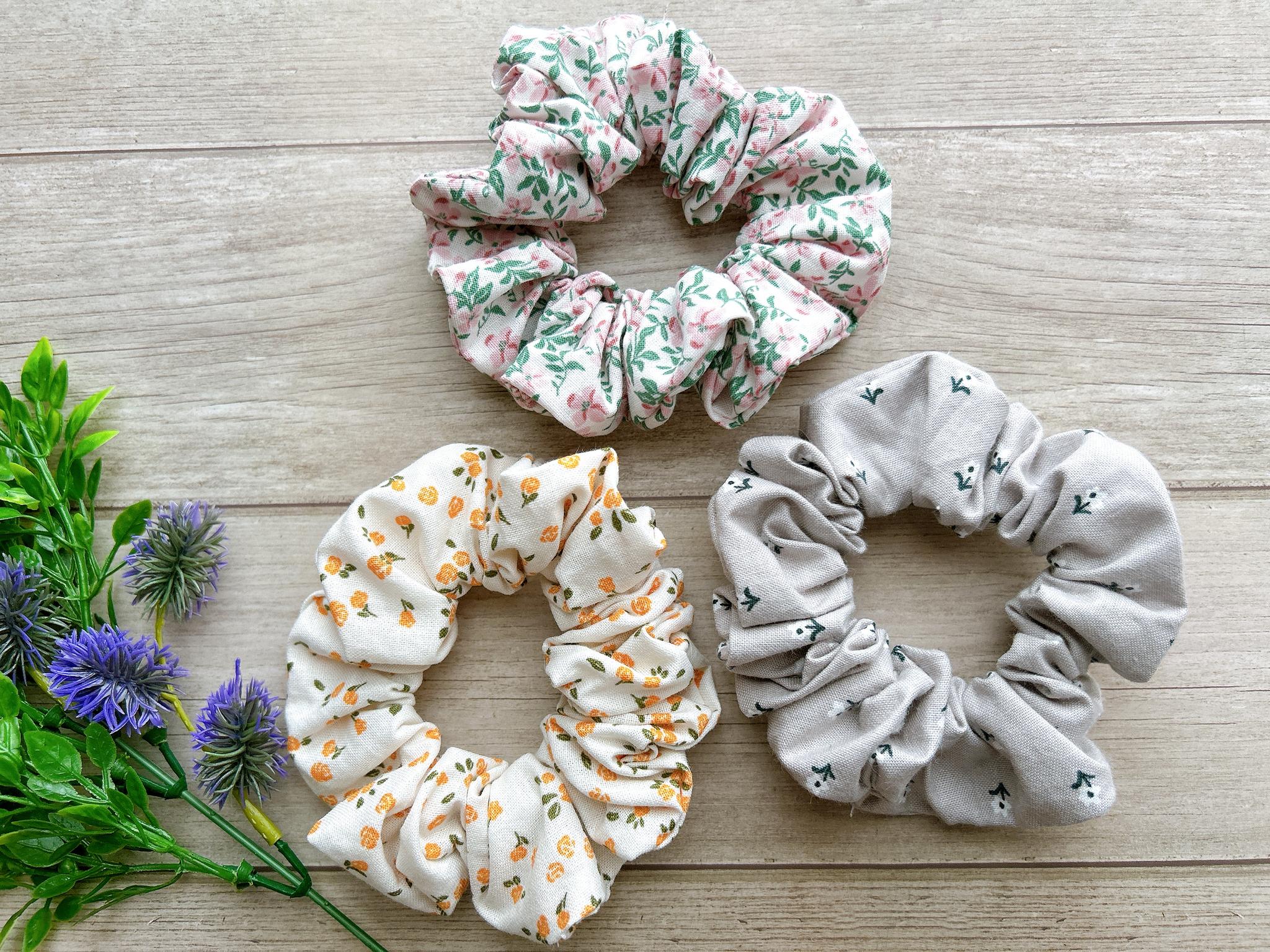 送料無料 シュシュ♡ (黄色 小花柄) | 4枚目